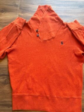 Polo by Ralph Lauren Orange Shawl-Collar Pullover Sweater